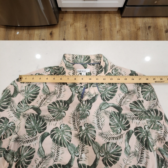 Bar III Shirt Mens Medium Floral Tropical Palm Long Sleeve Tropical Beach Summer - Picture 9 of 12